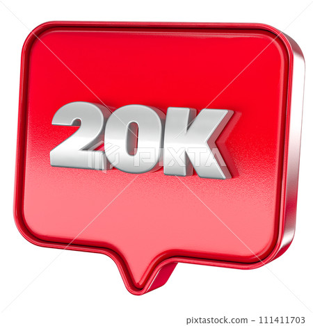 Follower 20k red sticker on white background Follower 20k red sticker on white background 111411703