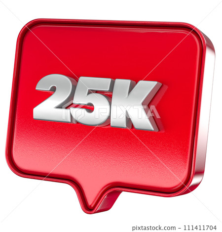 Follower 25k red sticker on white background Follower 25k red sticker on white background 111411704