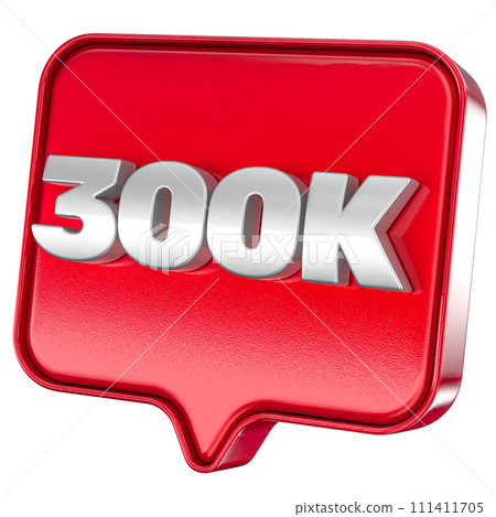 Follower 300k red sticker on white background Follower 300k red sticker on white background 111411705