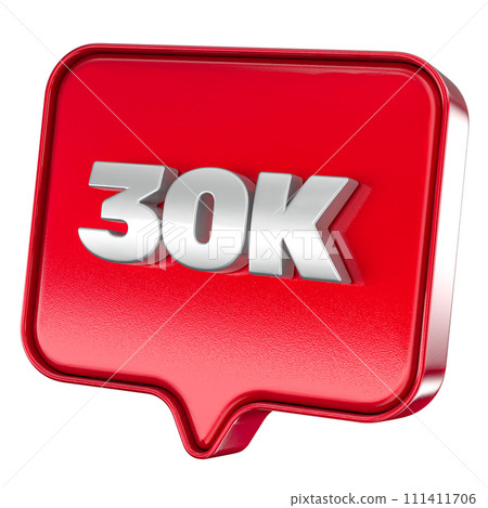 Follower 30k red sticker on white background 111411706