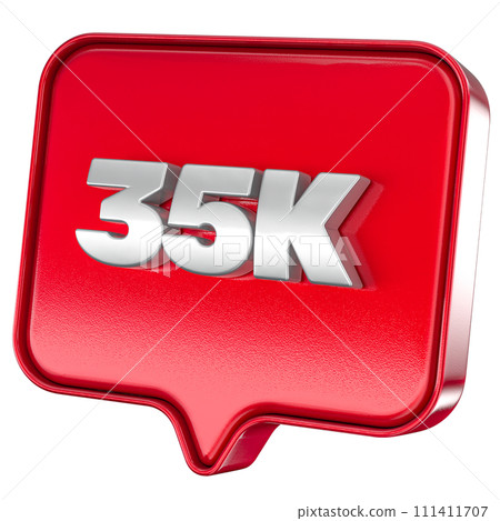 Follower 35k red sticker on white background Follower 35k red sticker on white background 111411707