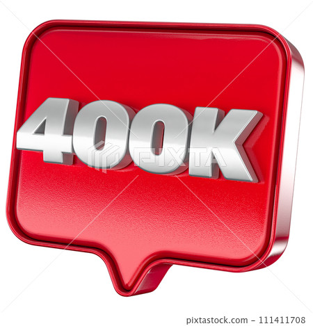 Follower 400k red sticker on white background Follower 400k red sticker on white background 111411708