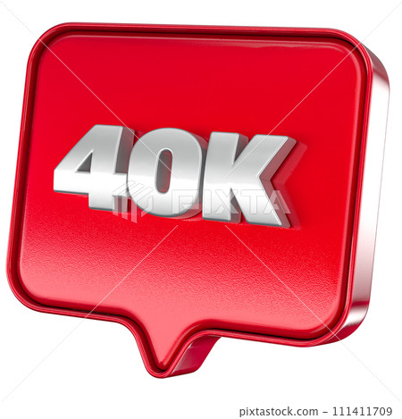 Follower 40k red sticker on white background Follower 40k red sticker on white background 111411709