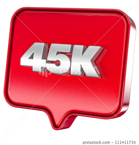 Follower 45k red sticker on white background Follower 45k red sticker on white background 111411710