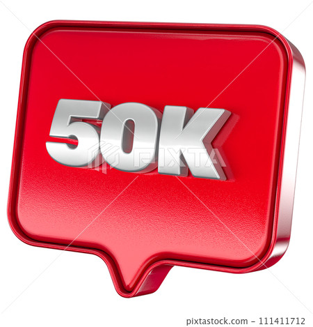 Follower 50k red sticker on white background Follower 50k red sticker on white background 111411712