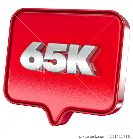 Follower 65k red sticker on white background Follower 65k red sticker on white background 111411716