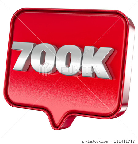 Follower 700k red sticker on white background Follower 700k red sticker on white background 111411718