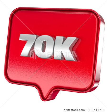 Follower 70k red sticker on white background Follower 70k red sticker on white background 111411719