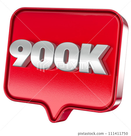 Follower 900k red sticker on white background Follower 900k red sticker on white background 111411750
