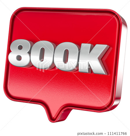 Follower 800k red sticker on white background Follower 800k red sticker on white background 111411766