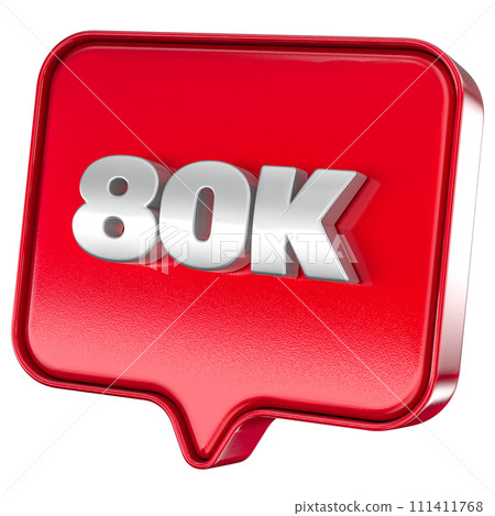 Follower 80k red sticker on white background Follower 80k red sticker on white background 111411768