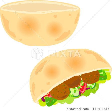 falafel pita bread sandwich 111411813