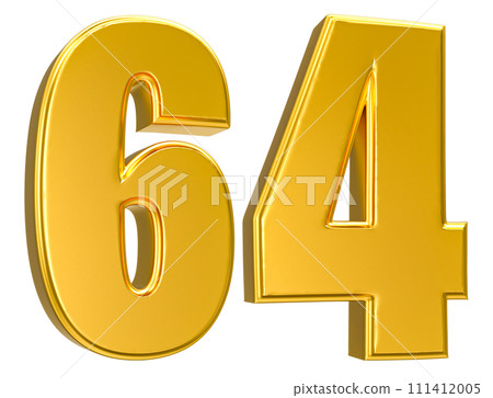 Number Gold 3D Render 111412005