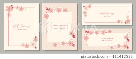 櫻花材料集框架背景向量圖簡單時尚 櫻花材料集框架背景向量圖簡單時尚 111412552
