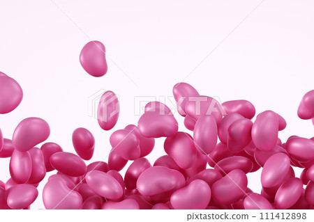Falling of pink heart, background for valentine day festival wedding celebration, 3D rendering. Falling of pink heart, background for valentine day festival wedding celebration, 3D rendering. 111412898