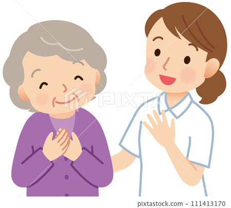 Caregiver care helper who is close to the elderly Caregiver care helper who is close to the elderly 111413170