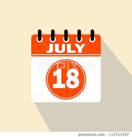 Icon calendar day - 18 July Icon calendar day - 18 July 111413397