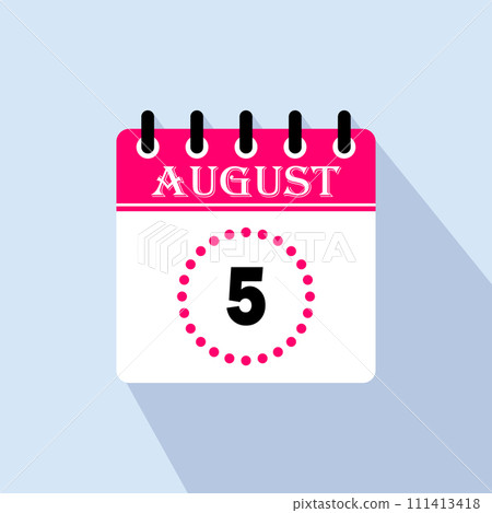 Icon calendar day - 5 August Icon calendar day - 5 August 111413418
