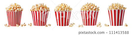 Popcorn tub vector set isolated on white background 111413588