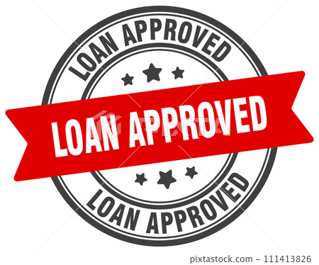 loan approved stamp. loan approved label on transparent background. round sign loan approved stamp. loan approved label on transparent background. round sign 111413826