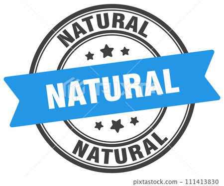natural stamp. natural label on transparent background. round sign 111413830