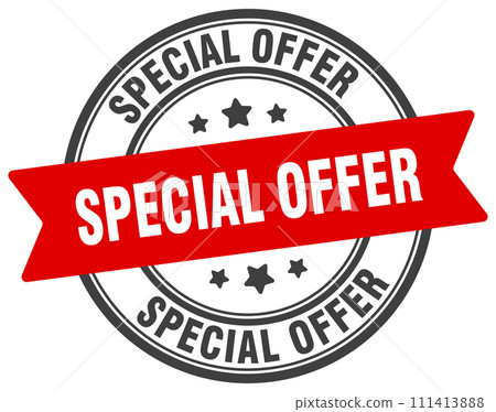 special offer stamp. special offer label on transparent background. round sign 111413888