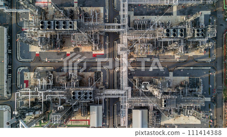 Aerial view liquid chemical tank terminal, Storage of liquid chemical and petrochemical products tank, Oil and gas storage tanks at industrial oil refinery. Aerial view liquid chemical tank terminal, Storage of liquid chemical and petrochemical products tank, Oil and gas storage tanks at industrial oil refinery. 111414388
