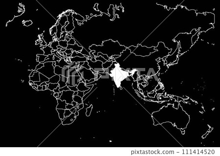 India map Asia black background 111414520