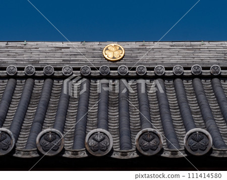 Blue skies in winter and the roof of the main hall of Dentsuin, Bunkyo-ku, Tokyo 111414580