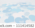 Background full of blue, light blue and white hearts 111414582