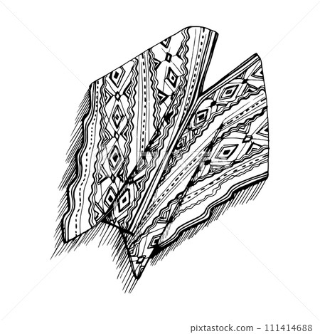 Hand drawn ink vector illustration, embroidered... - Stock Illustration  [111414688] - PIXTA