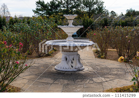 A garden with a fountain A garden with a fountain 111415299