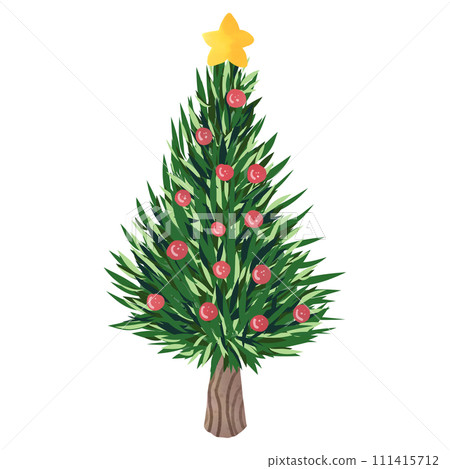 Hand drawn watercolor Christmas tree Hand drawn watercolor Christmas tree 111415712