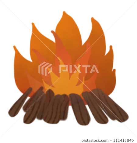 hand painted watercolor bonfire 111415840