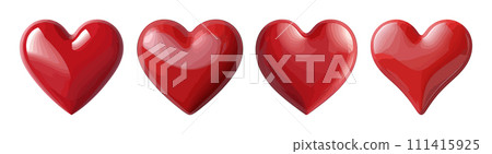 Red heart 3d vector set isolated on white... - Stock Illustration ...