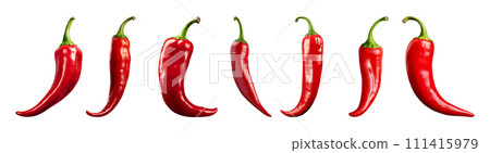Red hot chili vector set isolated on white background Red hot chili vector set isolated on white background 111415979