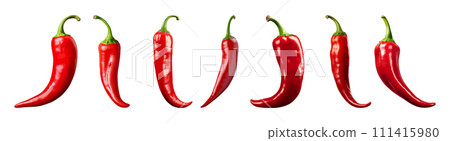 Red hot chili vector set isolated on white background 111415980