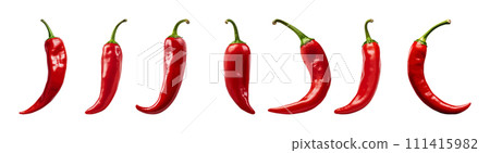 Red hot chili vector set isolated on white background 111415982