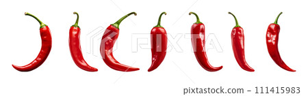 Red hot chili vector set isolated on white background 111415983