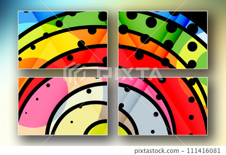 3D Image gallery with color digital art elements 3D Image gallery with color digital art elements 111416081