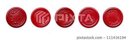 Red wax seal vector set isolated on white background 111416194