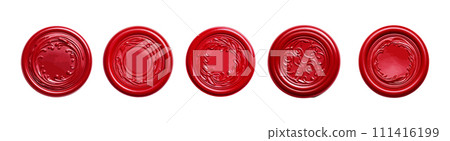 Red wax seal vector set isolated on white background 111416199