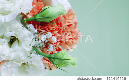 white and orange bouquet material 111416216