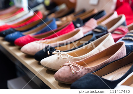 Ballet shoes in shoeshop 111417480