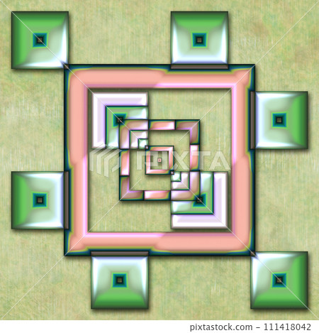 3D Render  glossy puffs creative artwork tile 111418042