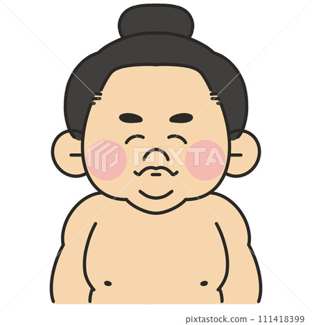 相撲選手微笑著面向前方的插圖 111418399