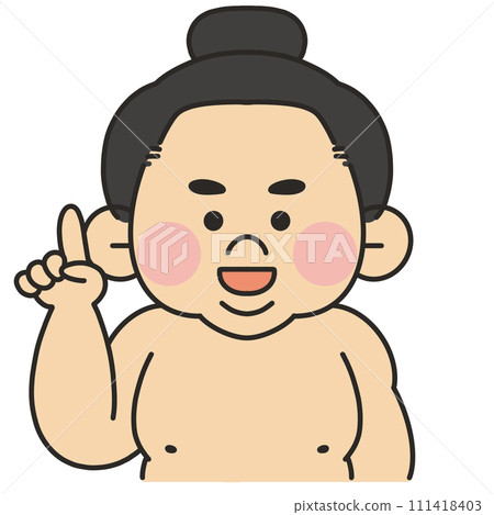 相撲選手指點和解釋的插圖 相撲選手指點和解釋的插圖 111418403