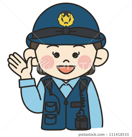 女警官舉手解釋的插圖 111418533