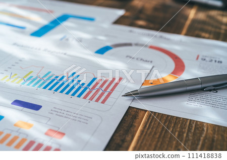 Documents placed on the desk 111418838