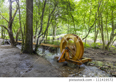 National park Muranska Planina, stream with a water mill wheel, Slovakia 111419572